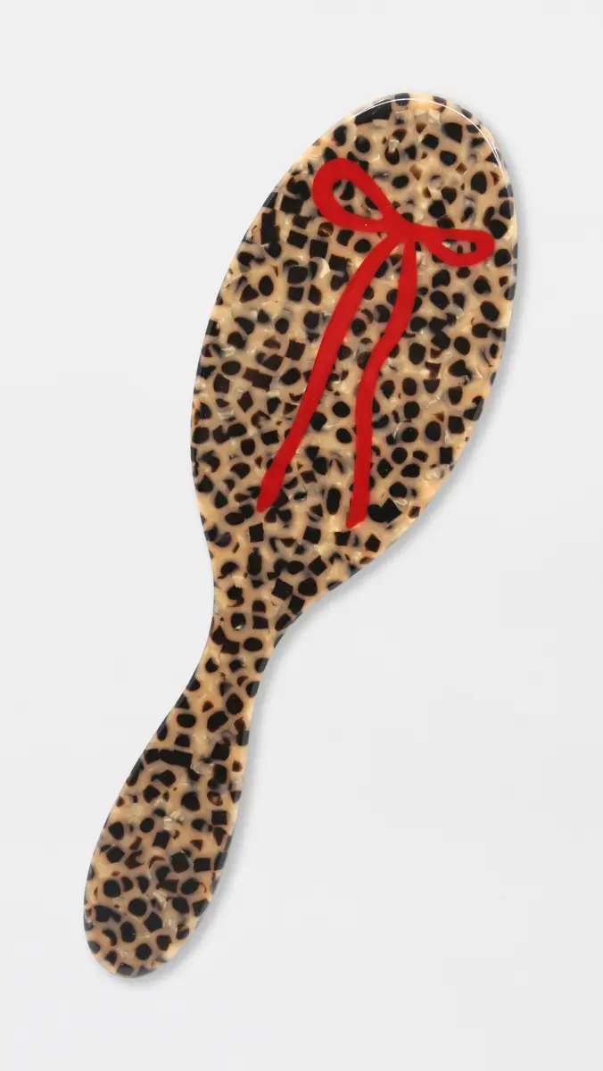 Solar Eclipse Hand-Painted Leopard Bow Amazing Hair Day Brush | Thumbnail 2 Solar Eclipse Hand-Painted Leopard Bow Amazing Hair Day Brush | Thumbnail 2