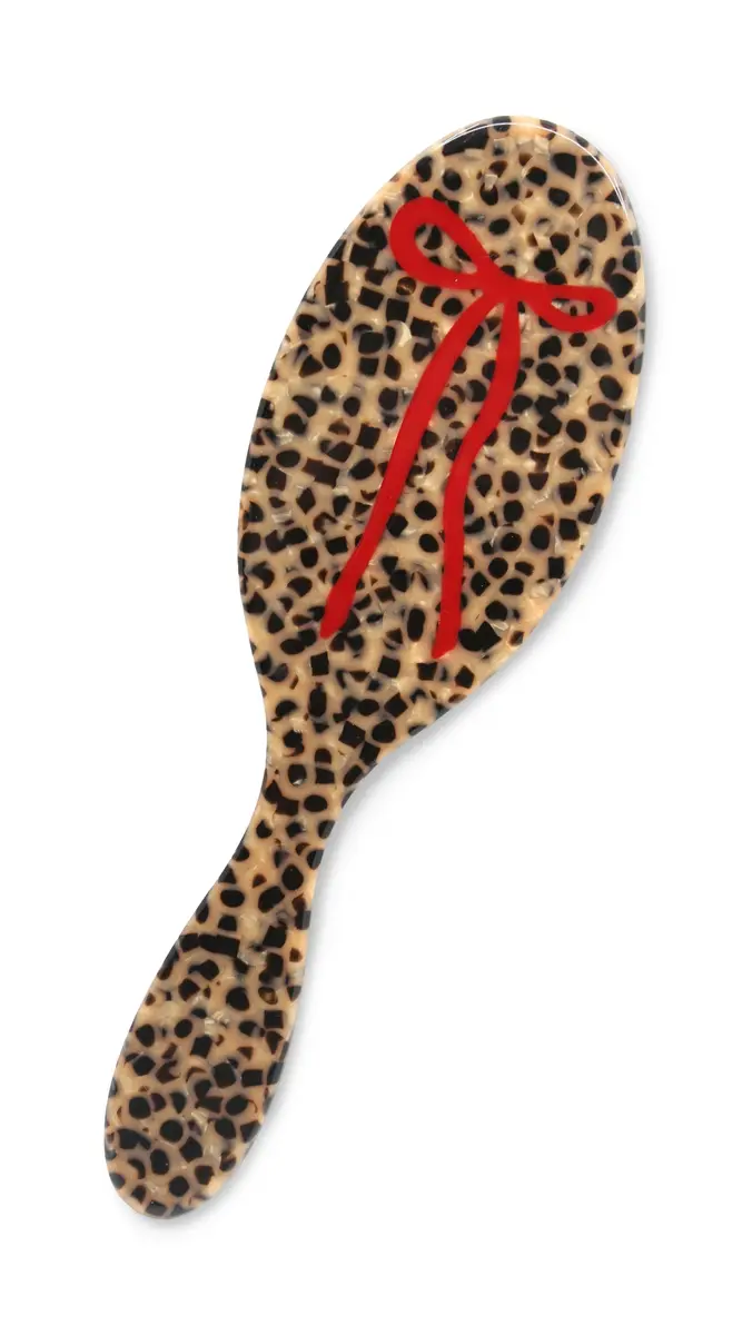 Solar Eclipse Hand-Painted Leopard Bow Amazing Hair Day Brush | Thumbnail 5 Solar Eclipse Hand-Painted Leopard Bow Amazing Hair Day Brush | Thumbnail 5