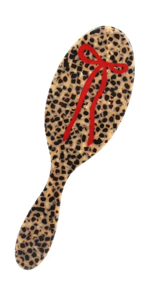 Solar Eclipse Hand-Painted Leopard Bow Amazing Hair Day Brush