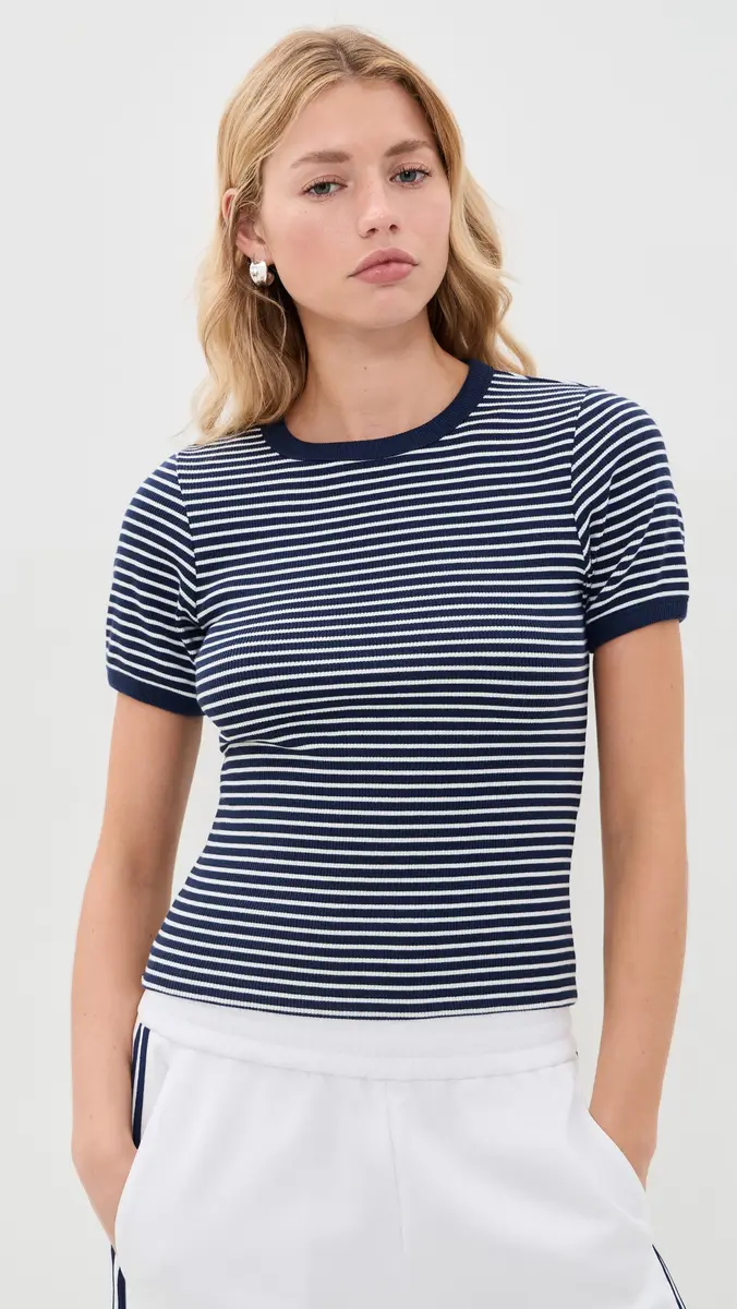 rag & bone The Essential Rib Stripe Crew Tee | Thumbnail 2 rag & bone The Essential Rib Stripe Crew Tee | Thumbnail 2