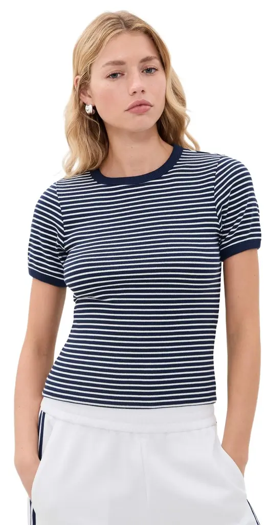 rag & bone The Essential Rib Stripe Crew Tee