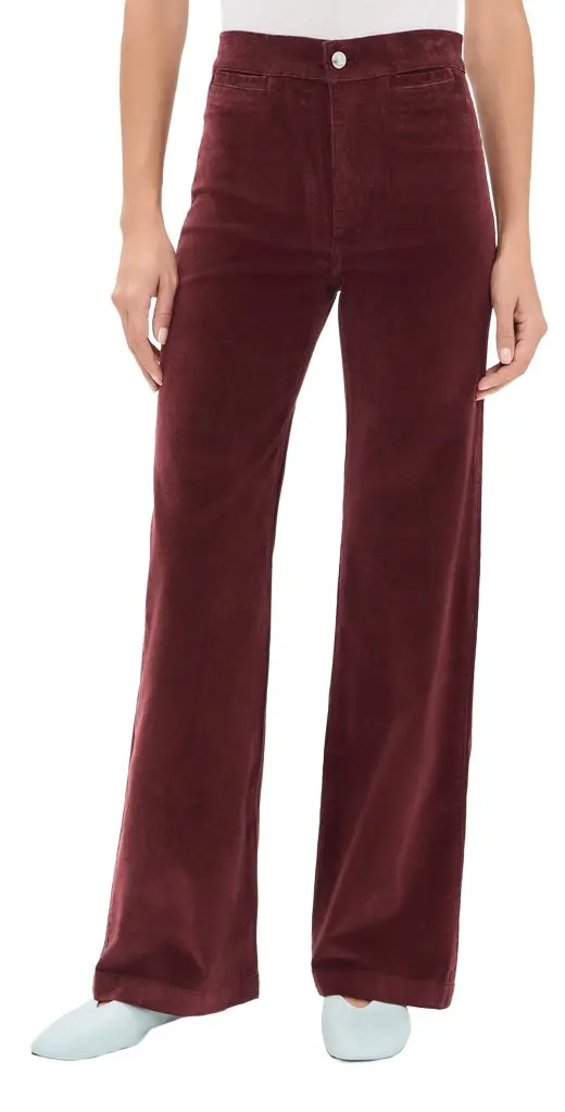 Madewell The Wide Leg Pants In Corduroy Smoked Claret