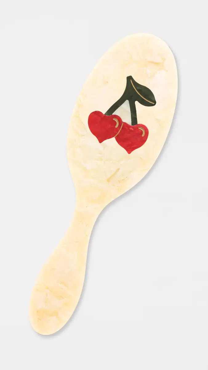 Solar Eclipse Hand-Painted Cherry Hearts Amazing Hair Brush | Thumbnail 2 Solar Eclipse Hand-Painted Cherry Hearts Amazing Hair Brush | Thumbnail 2