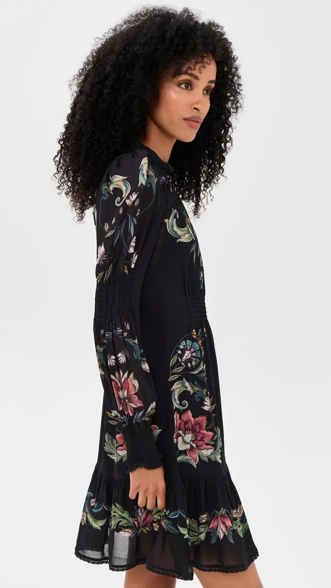 Farm Rio Natalia Black Mini Dress | Thumbnail 4 Farm Rio Natalia Black Mini Dress | Thumbnail 4