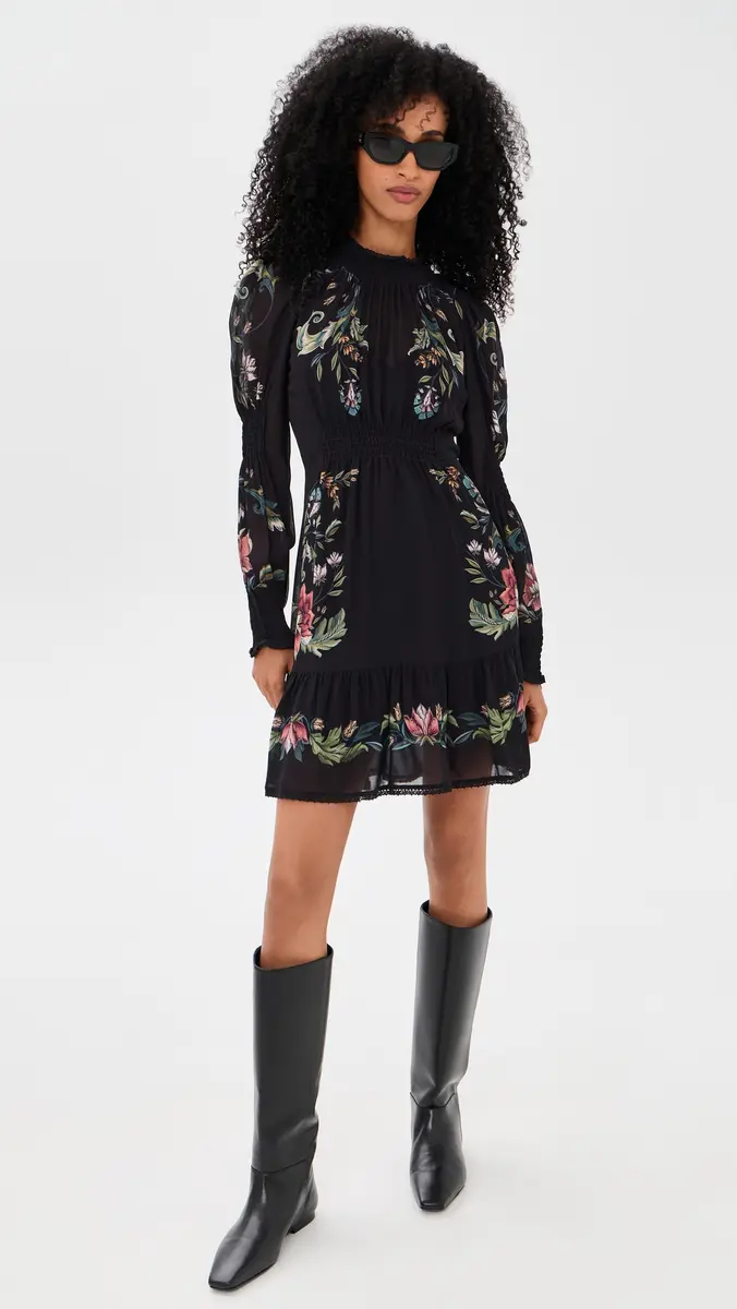 Farm Rio Natalia Black Mini Dress | Thumbnail 5 Farm Rio Natalia Black Mini Dress | Thumbnail 5
