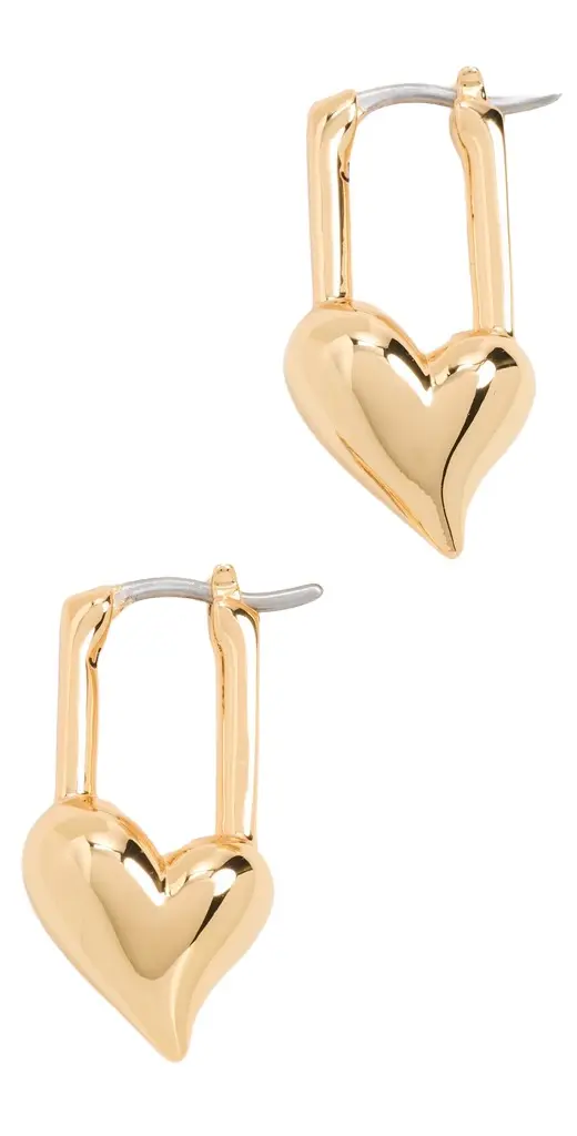 Jenny Bird Padlock Heart Huggies