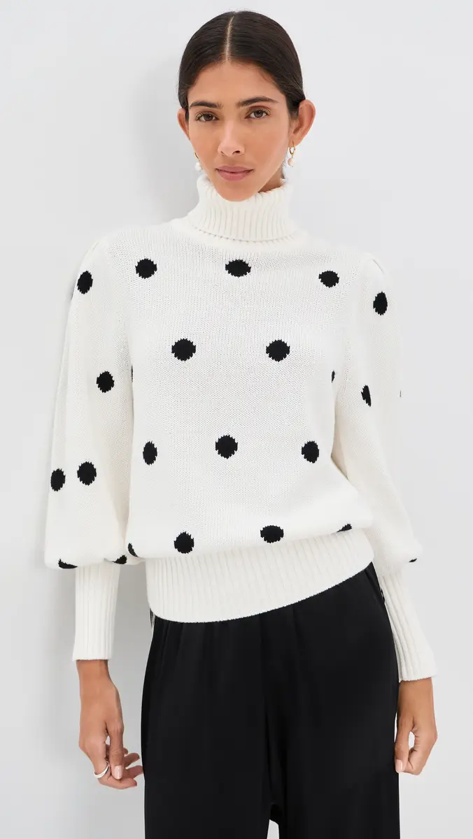 Tanner Fletcher Fannie Puff Sleeve Polka Dot Sweater | Thumbnail 2 Tanner Fletcher Fannie Puff Sleeve Polka Dot Sweater | Thumbnail 2