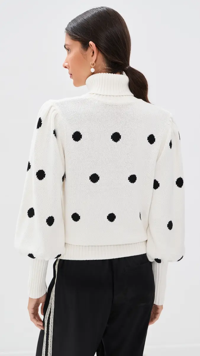 Tanner Fletcher Fannie Puff Sleeve Polka Dot Sweater | Thumbnail 3 Tanner Fletcher Fannie Puff Sleeve Polka Dot Sweater | Thumbnail 3