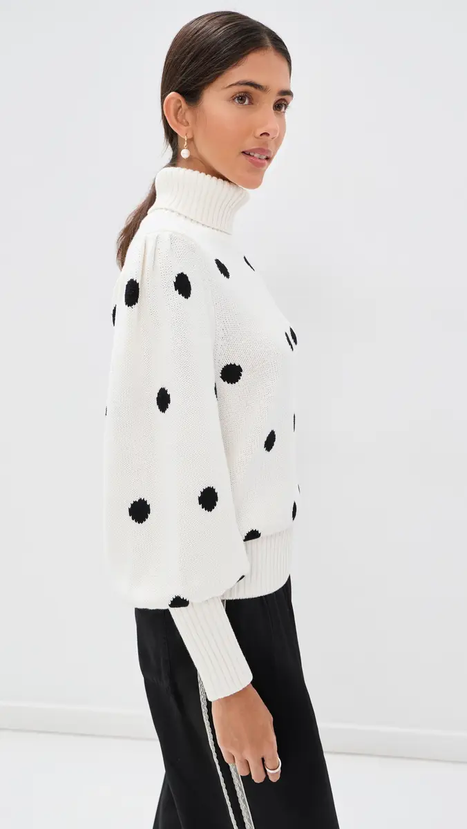 Tanner Fletcher Fannie Puff Sleeve Polka Dot Sweater | Thumbnail 4 Tanner Fletcher Fannie Puff Sleeve Polka Dot Sweater | Thumbnail 4