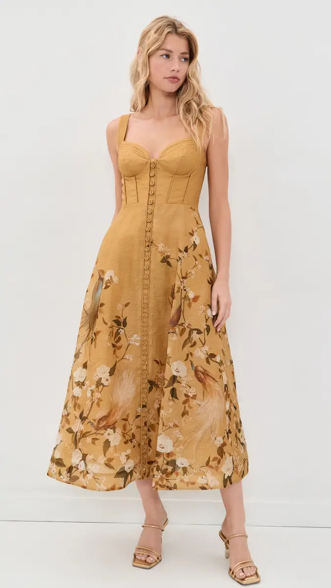 Zimmermann Momentum Corded Midi Dress | Thumbnail 2 Zimmermann Momentum Corded Midi Dress | Thumbnail 2