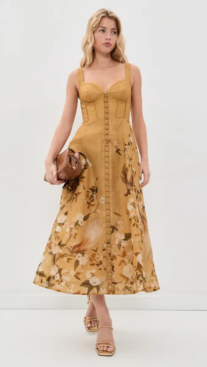 Zimmermann Momentum Corded Midi Dress | Thumbnail 5 Zimmermann Momentum Corded Midi Dress | Thumbnail 5