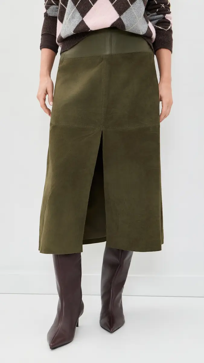 TANYA TAYLOR Suede Combo Hudson Skirt | Thumbnail 2 TANYA TAYLOR Suede Combo Hudson Skirt | Thumbnail 2