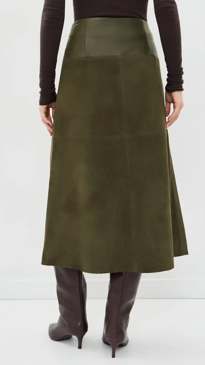 TANYA TAYLOR Suede Combo Hudson Skirt | Thumbnail 3 TANYA TAYLOR Suede Combo Hudson Skirt | Thumbnail 3