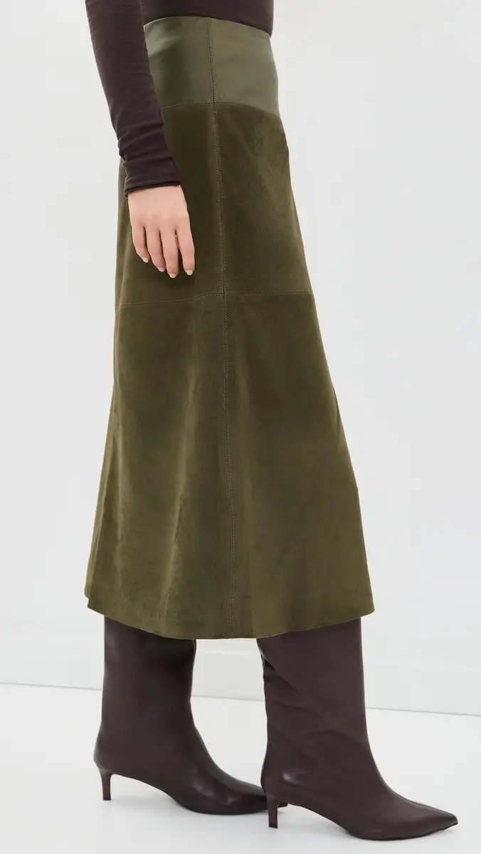 TANYA TAYLOR Suede Combo Hudson Skirt | Thumbnail 4 TANYA TAYLOR Suede Combo Hudson Skirt | Thumbnail 4