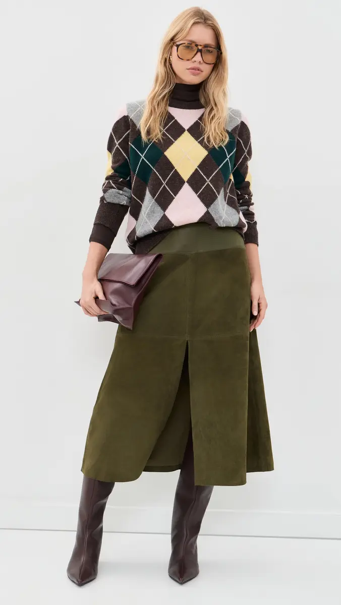 TANYA TAYLOR Suede Combo Hudson Skirt | Thumbnail 5 TANYA TAYLOR Suede Combo Hudson Skirt | Thumbnail 5