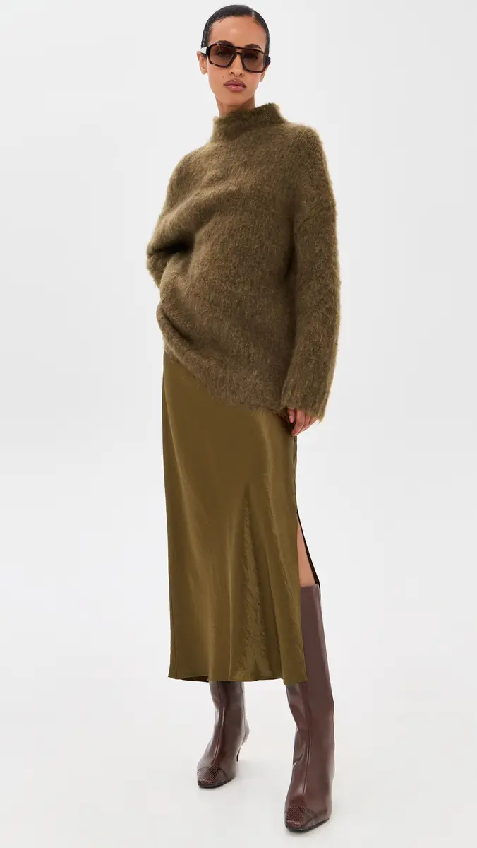 Vince Side Slit Slip Skirt | Thumbnail 5 Vince Side Slit Slip Skirt | Thumbnail 5