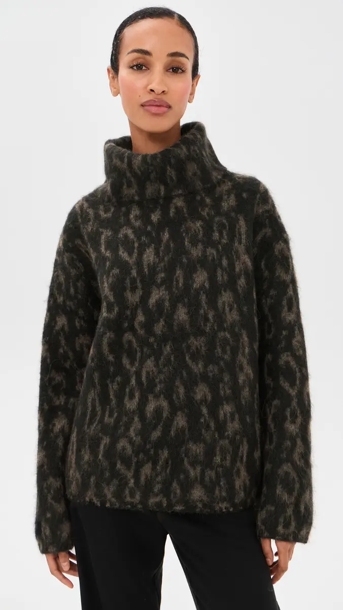 Vince Oversized Turtleneck Jacquard Sweater | Thumbnail 2 Vince Oversized Turtleneck Jacquard Sweater | Thumbnail 2
