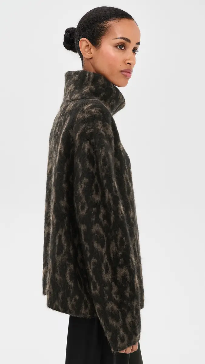 Vince Oversized Turtleneck Jacquard Sweater | Thumbnail 4 Vince Oversized Turtleneck Jacquard Sweater | Thumbnail 4