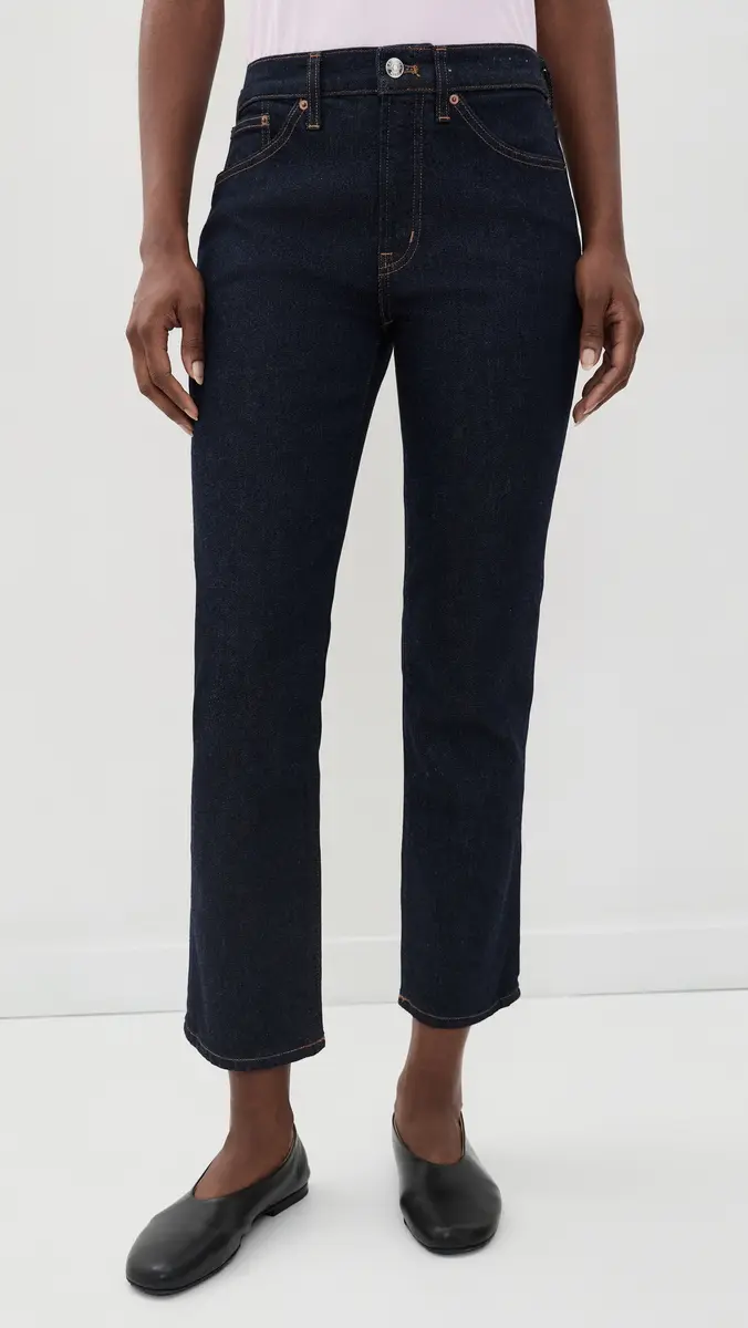 Madewell The Jules Slim Straight Jeans In Rinse Wash Rinse Wash | Thumbnail 2 Madewell The Jules Slim Straight Jeans In Rinse Wash Rinse Wash | Thumbnail 2
