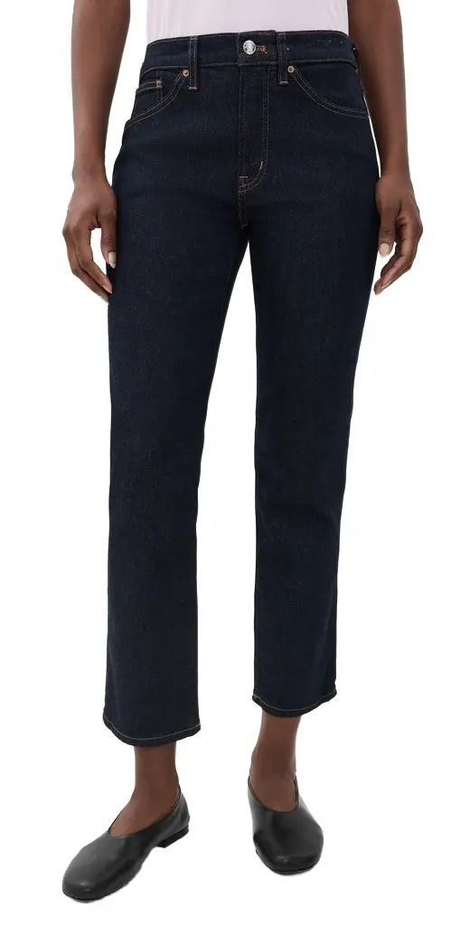 Madewell The Jules Slim Straight Jeans In Rinse Wash Rinse Wash