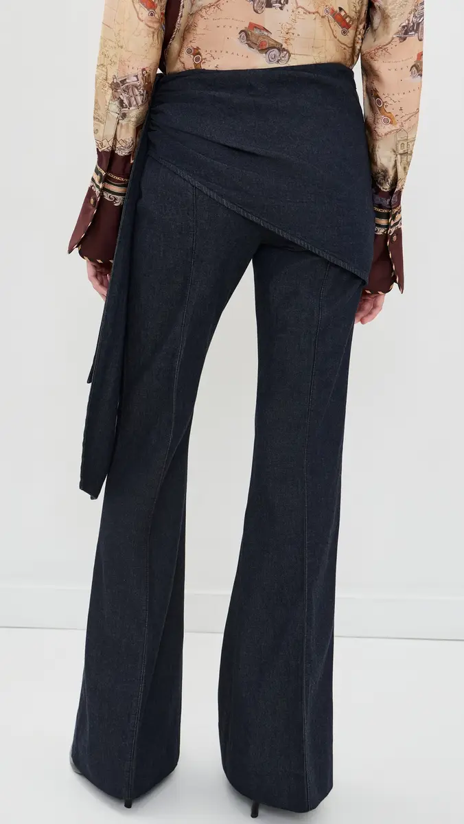 Zimmermann Valiant Draped Denim Flare Jeans | Thumbnail 3 Zimmermann Valiant Draped Denim Flare Jeans | Thumbnail 3