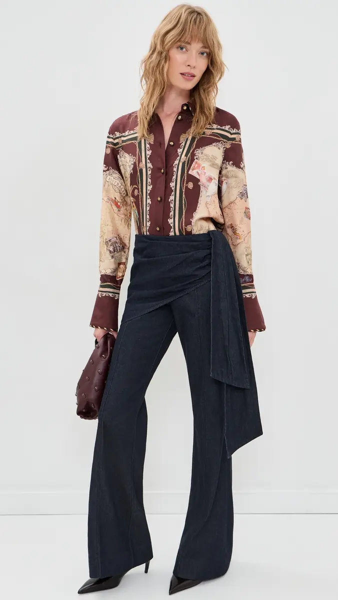 Zimmermann Valiant Draped Denim Flare Jeans | Thumbnail 5 Zimmermann Valiant Draped Denim Flare Jeans | Thumbnail 5