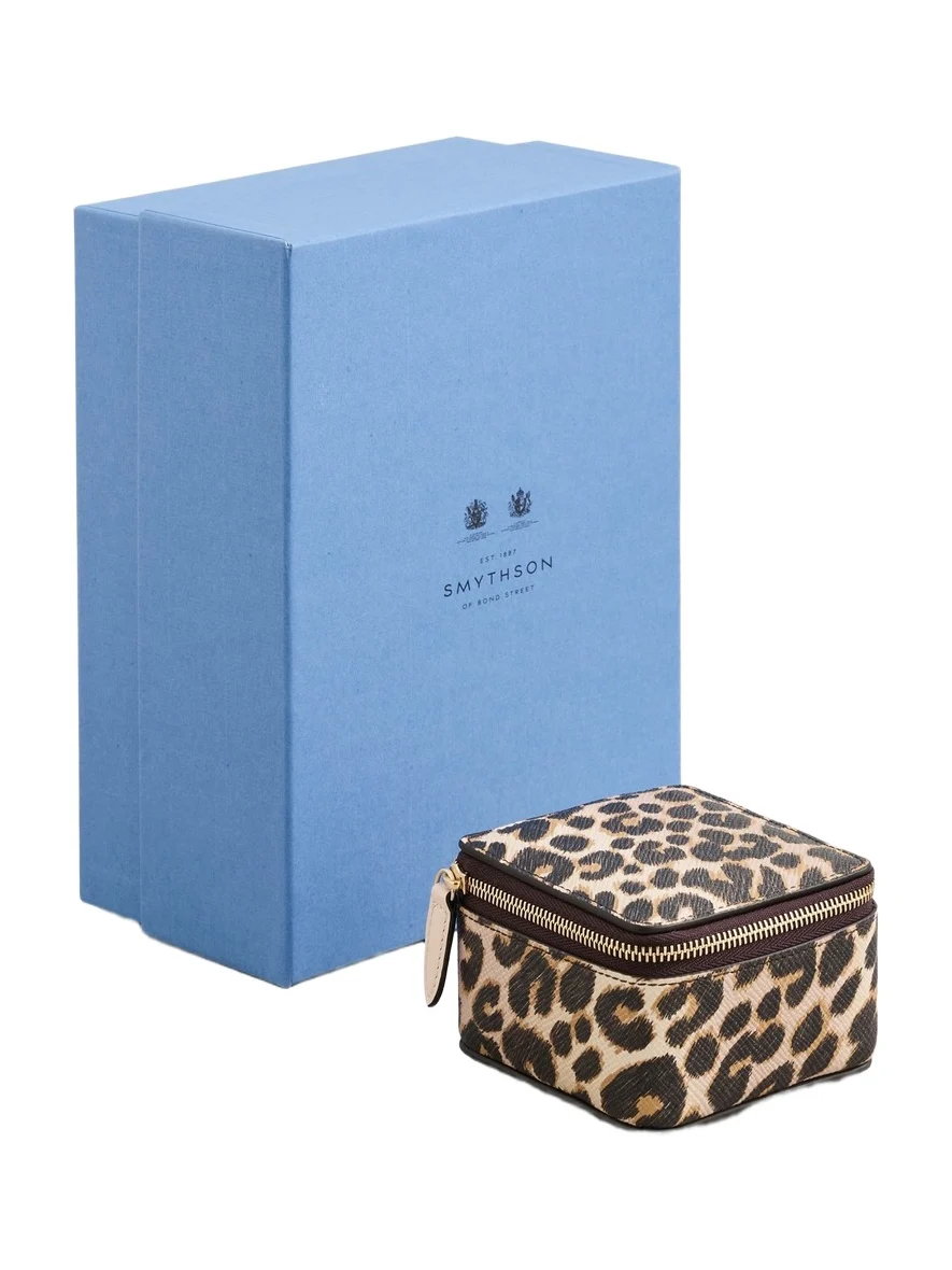 Smythson Medium Leopard Trinket Case