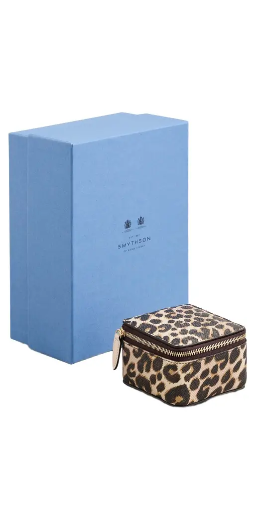 Smythson Medium Leopard Trinket Case