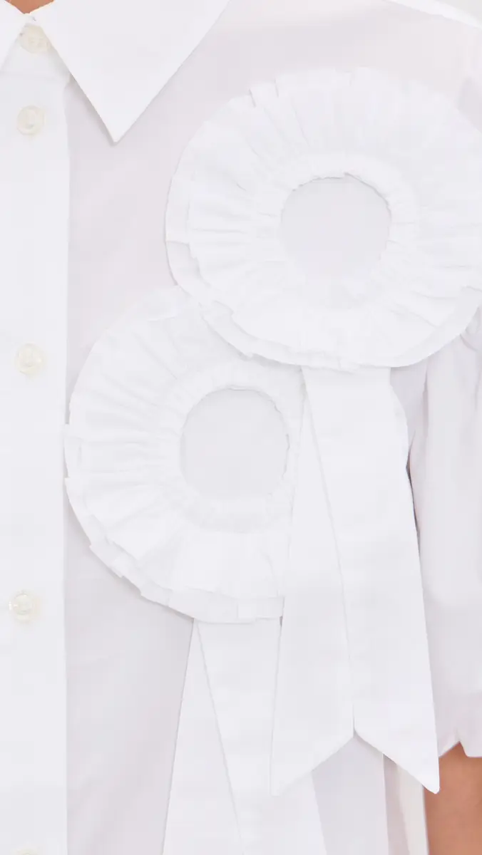 Simone Rocha Cropped Ribbon Rosette Puff Sleeve Shirt | Thumbnail 6 Simone Rocha Cropped Ribbon Rosette Puff Sleeve Shirt | Thumbnail 6