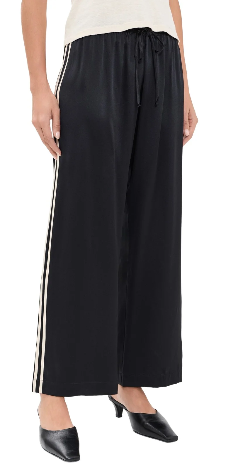 The Silk Stripe Crop Pants