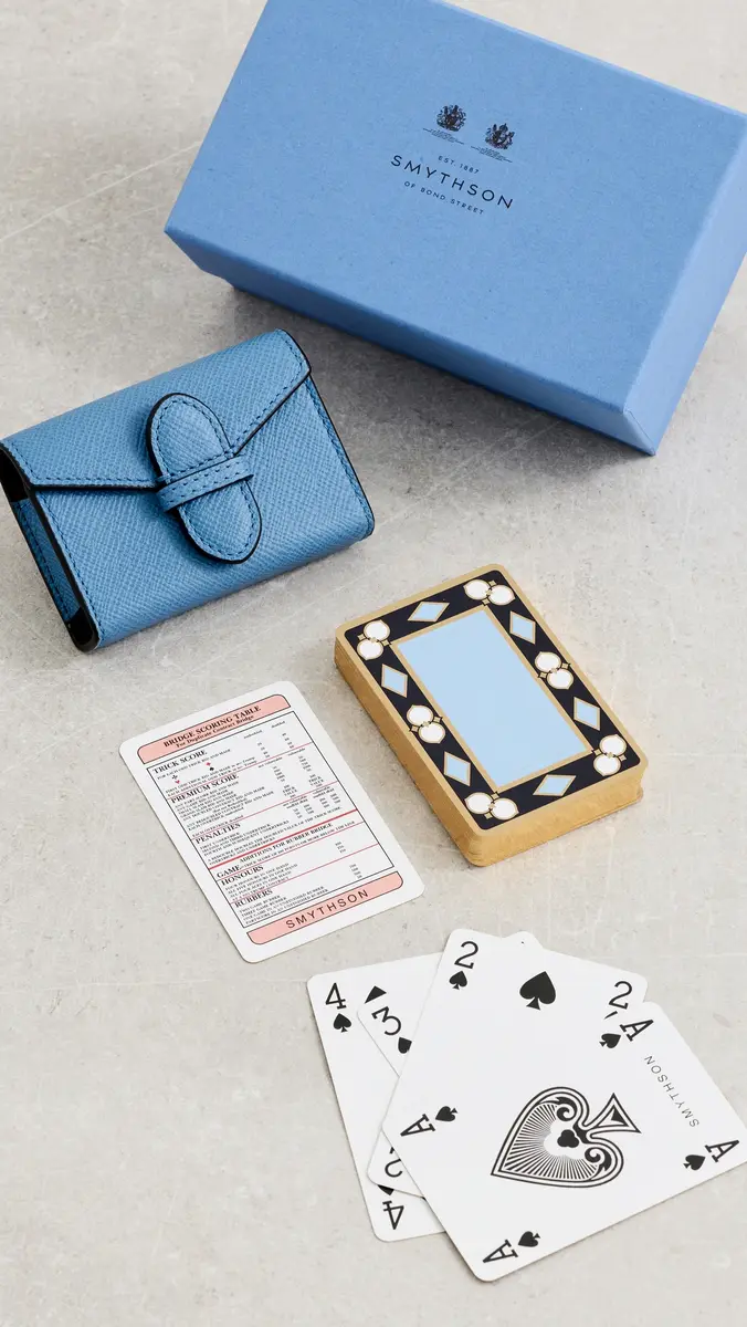 Smythson Playing Cards and Case Nile Blue | Thumbnail 2 Smythson Playing Cards and Case Nile Blue | Thumbnail 2