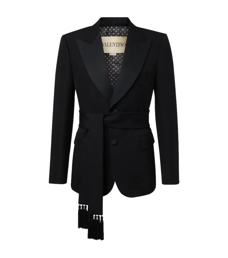Valentino Garavani Belted virgin wool suit jacket
