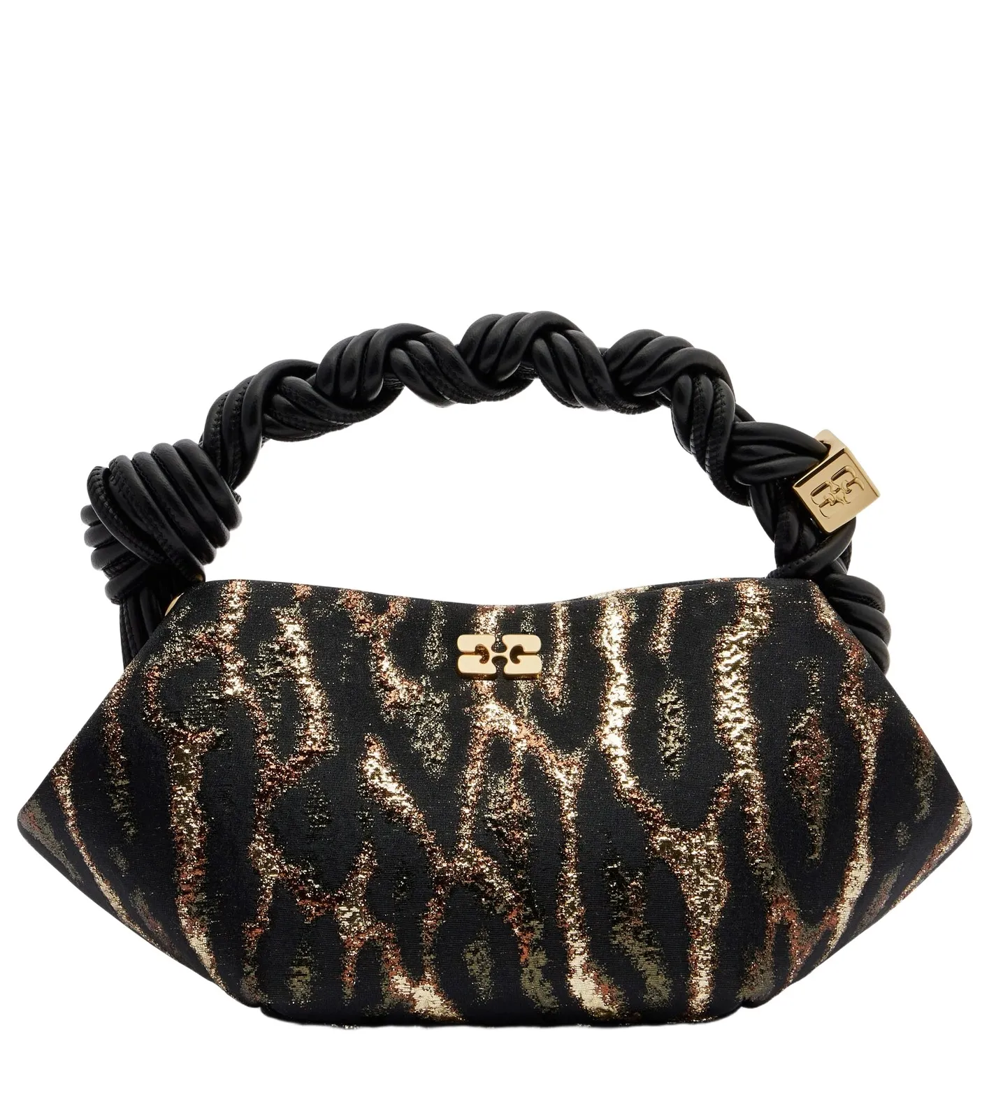 Ganni Bou Mini leopard-print cloqué top-handle bag