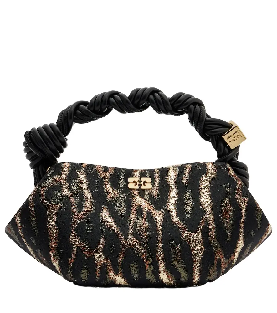 Ganni Bou Mini leopard-print cloqué top-handle bag