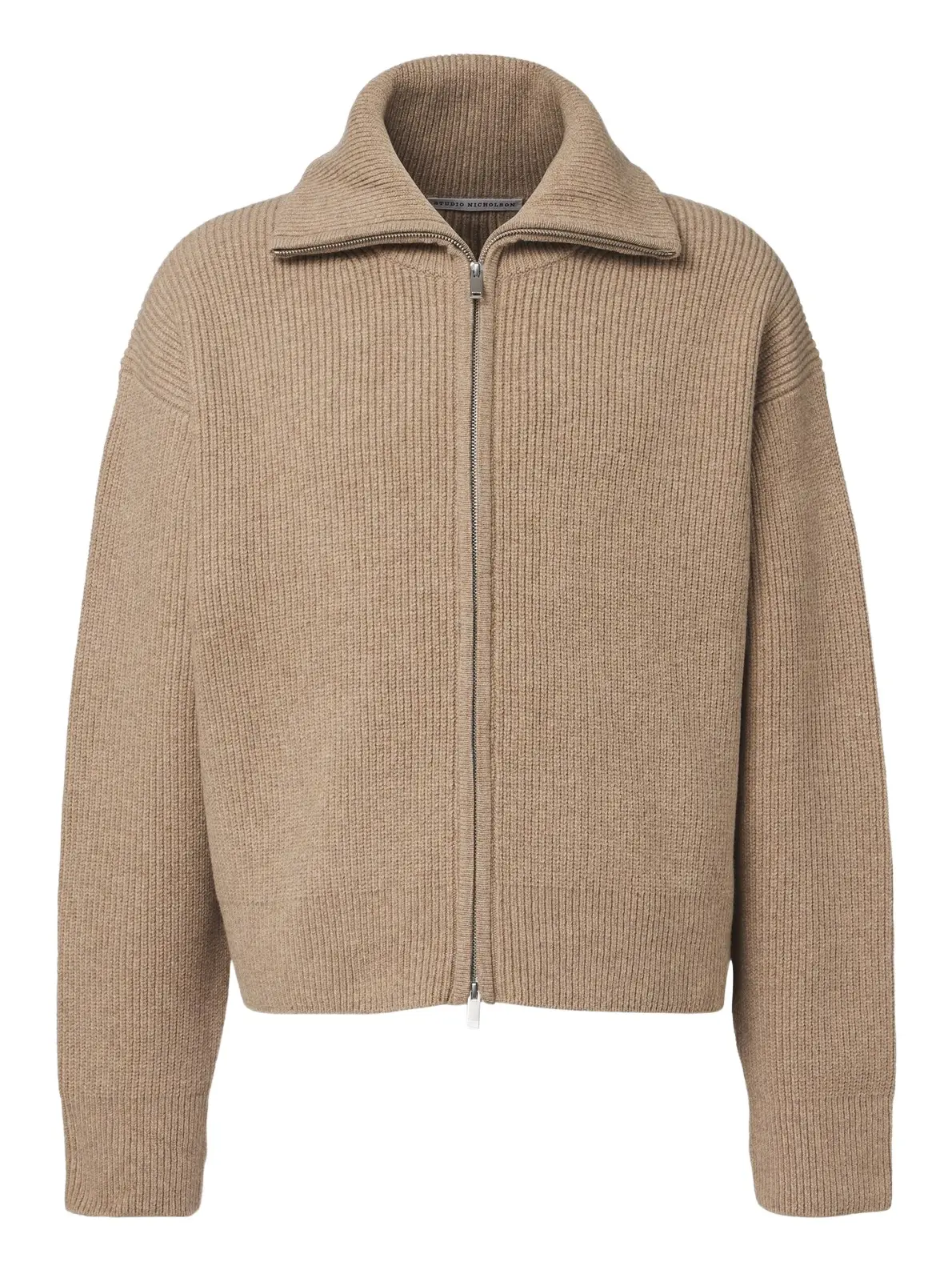 Ribbed-knit wool zip-up sweater Ribbed-knit wool zip-up sweater