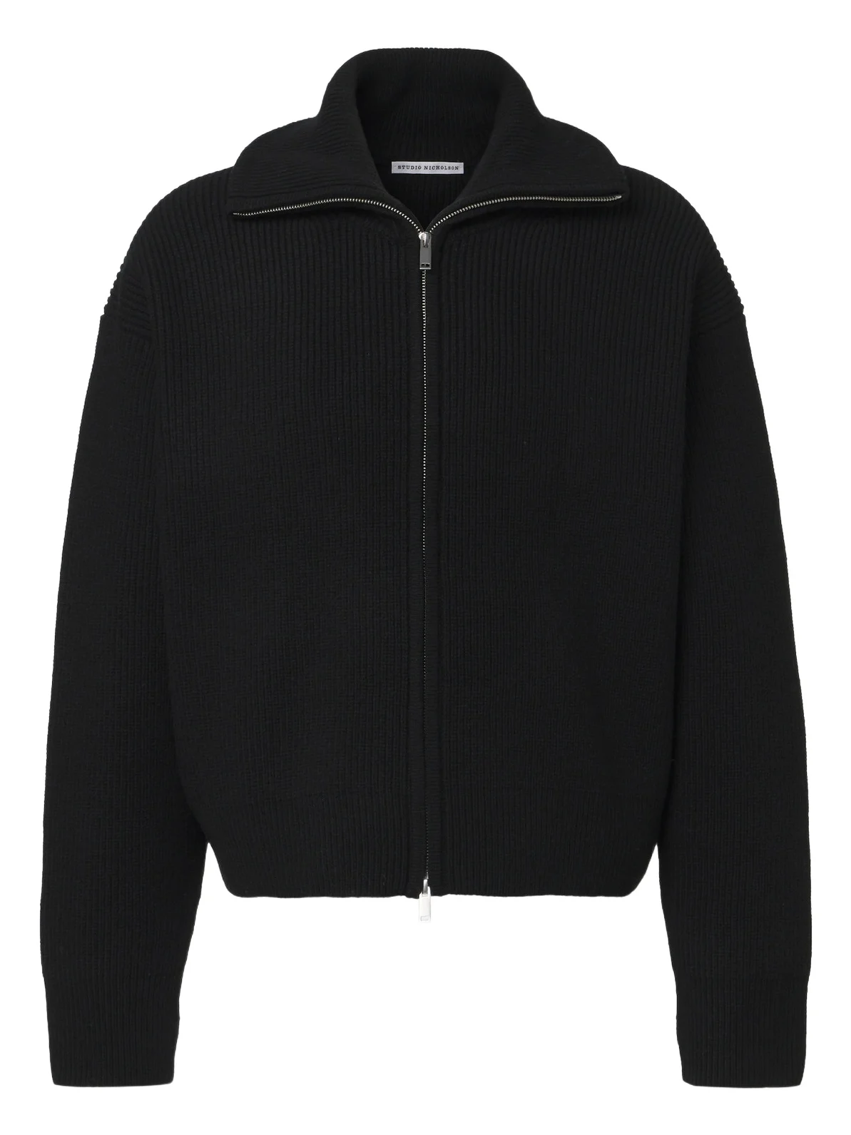 Sandos ribbed-knit wool zip-up sweater Sandos ribbed-knit wool zip-up sweater