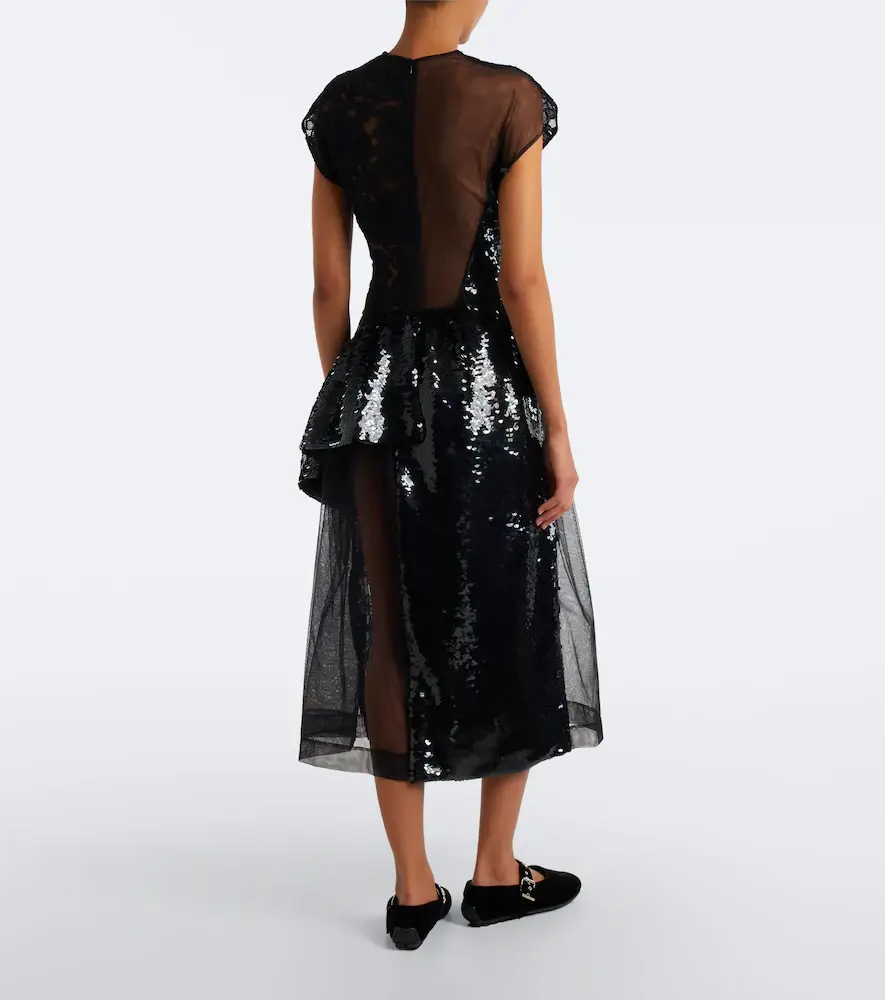 Simone Rocha Paneled lace-trimmed sequined midi dress | Thumbnail 2 Simone Rocha Paneled lace-trimmed sequined midi dress | Thumbnail 2