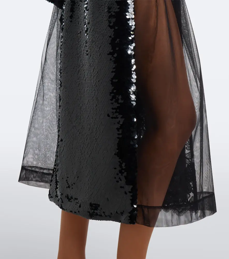 Simone Rocha Paneled lace-trimmed sequined midi dress | Thumbnail 6 Simone Rocha Paneled lace-trimmed sequined midi dress | Thumbnail 6