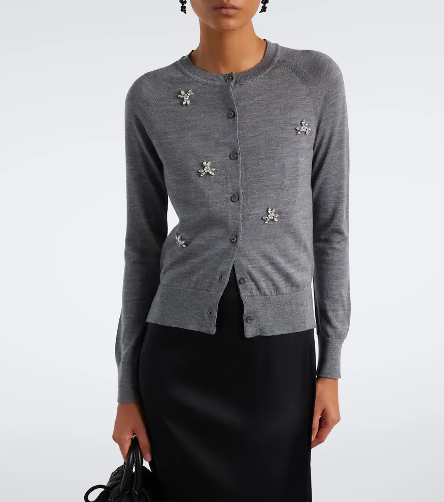 Simone Rocha Embellished wool and silk cardigan | Thumbnail 2 Simone Rocha Embellished wool and silk cardigan | Thumbnail 2