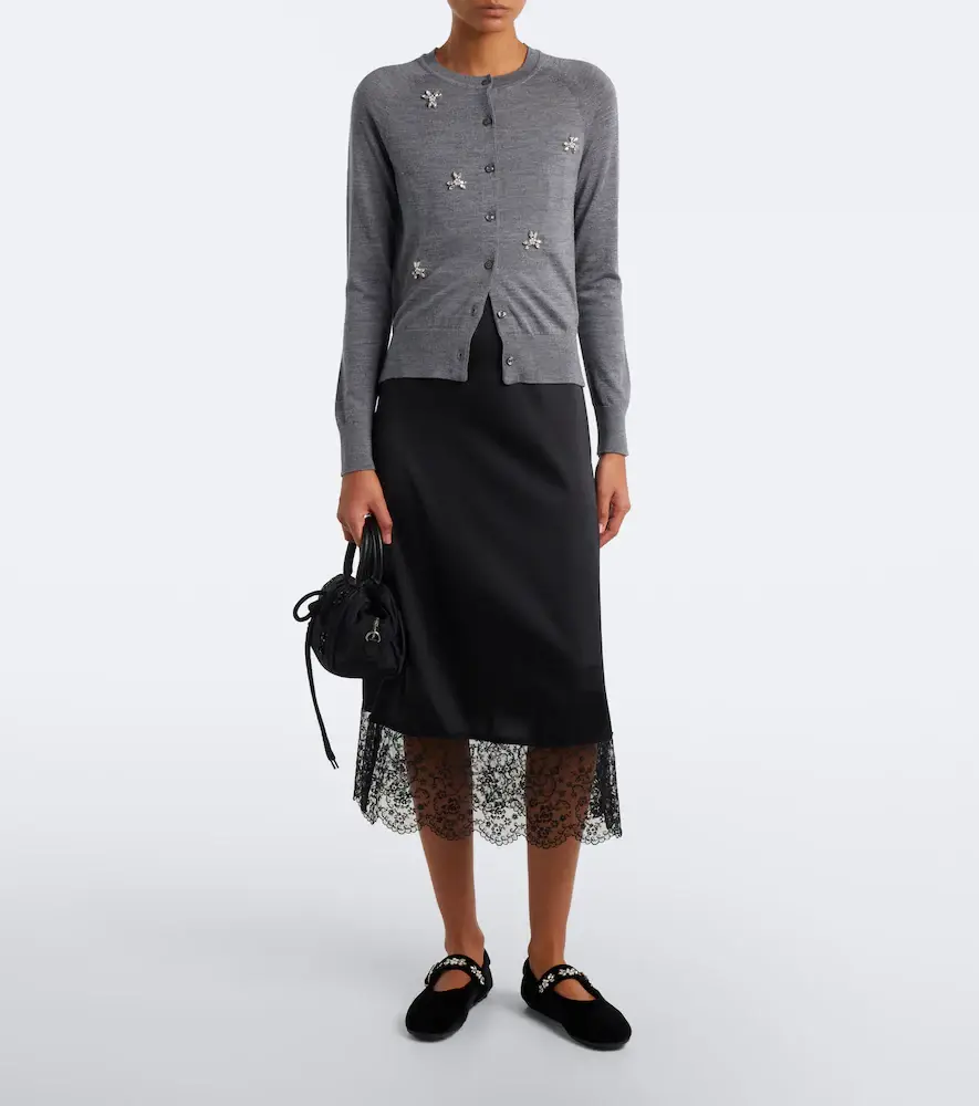 Simone Rocha Embellished wool and silk cardigan | Thumbnail 3 Simone Rocha Embellished wool and silk cardigan | Thumbnail 3