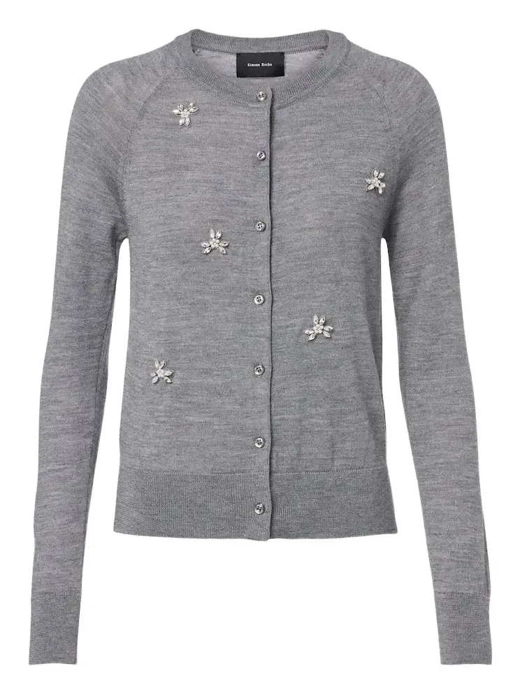 Embellished wool and silk cardigan Embellished wool and silk cardigan