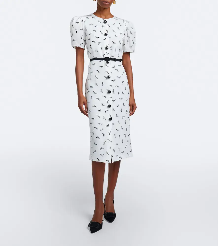 Carolina Herrera Belted silk crêpe de chine midi dress | Thumbnail 4 Carolina Herrera Belted silk crêpe de chine midi dress | Thumbnail 4