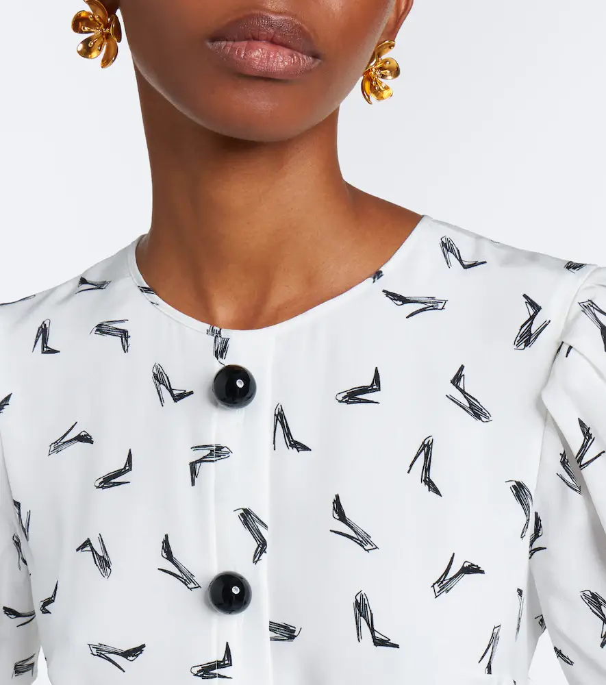 Carolina Herrera Belted silk crêpe de chine midi dress | Thumbnail 5 Carolina Herrera Belted silk crêpe de chine midi dress | Thumbnail 5