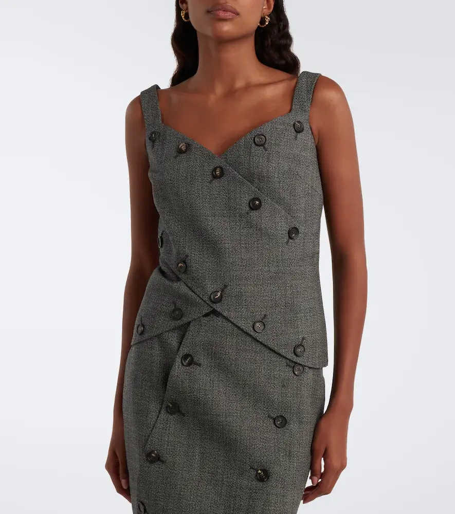Ferragamo Paneled virgin wool top | Thumbnail 3 Ferragamo Paneled virgin wool top | Thumbnail 3