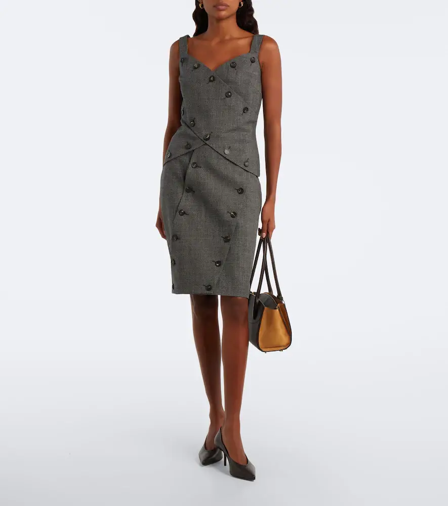 Ferragamo Paneled virgin wool midi skirt | Thumbnail 3 Ferragamo Paneled virgin wool midi skirt | Thumbnail 3