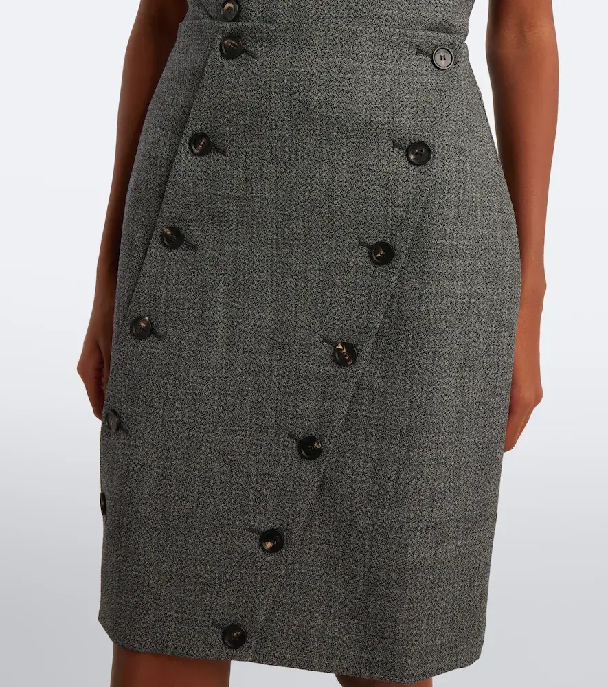 Ferragamo Paneled virgin wool midi skirt | Thumbnail 4 Ferragamo Paneled virgin wool midi skirt | Thumbnail 4
