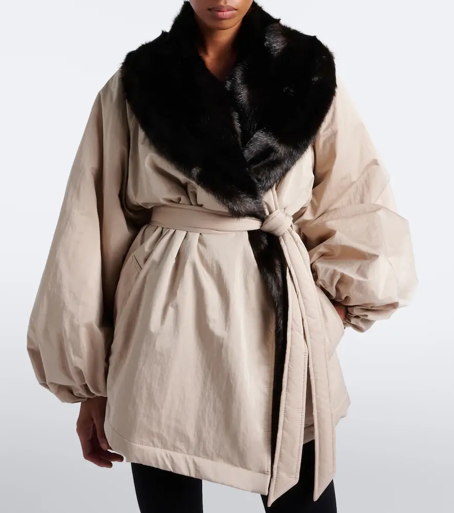 Magda Butrym Shearling-trimmed wrap coat | Thumbnail 2 Magda Butrym Shearling-trimmed wrap coat | Thumbnail 2