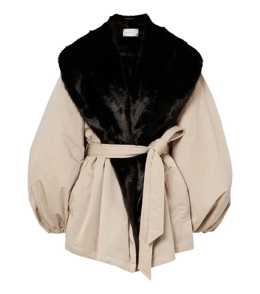 Magda Butrym Shearling-trimmed wrap coat
