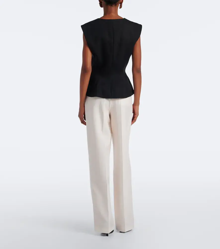Magda Butrym Pleated silk and wool wide-leg pants | Thumbnail 3 Magda Butrym Pleated silk and wool wide-leg pants | Thumbnail 3
