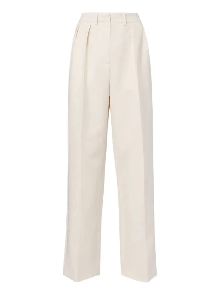 Pleated silk and wool wide-leg pants Pleated silk and wool wide-leg pants
